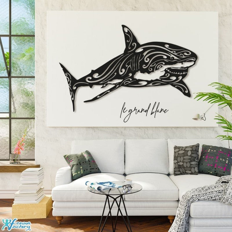 Décoration murale en métal - REQUIN BLANC (sur commandeà