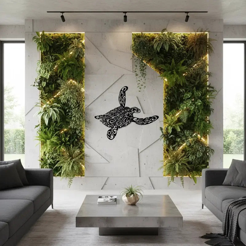 Décoration murale en métal - TORTUE TRIBALE (sur commande)