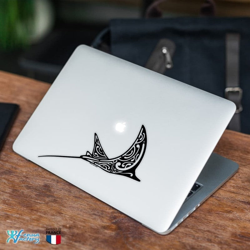 Autocollants Raie Aigle noir fond transparent