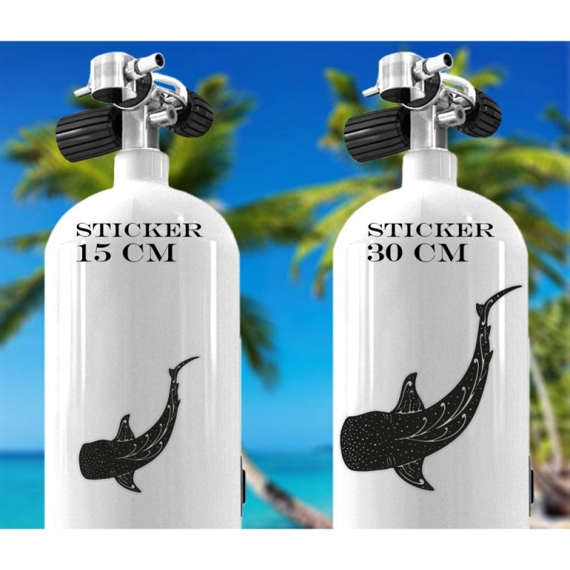 Autocollants Requin Baleine noir fond transparent